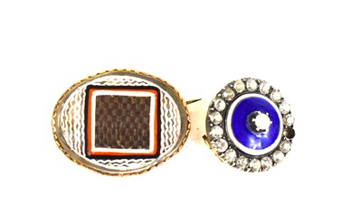 Lot 93 - A Victorian gold plated mourning brooch, set...