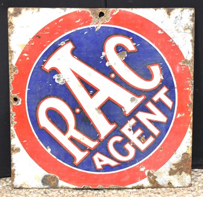 Lot 34 - Enamel Signs: A vintage RAC Agent double sided...