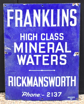 Lot 11 - Enamel Signs: A vintage Franklins High Class...