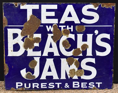 Lot 25 - Enamel Signs: A vintage 'Teas with Beach's...
