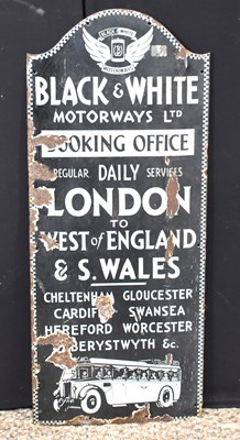 Lot 58 - Enamel Signs: A vintage 'Black & White...