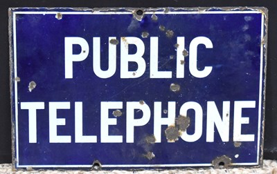 Lot 12 - Enamel Signs: A vintage 'Public Telephone'...