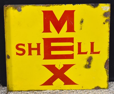 Lot 59 - Enamel Signs: A vintage 'Shell Mex' double...