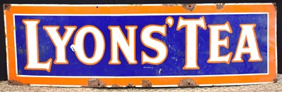 Lot 18 - Enamel Signs: A large 'Lyon's Tea' enamel...
