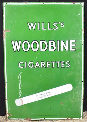 Lot 55 - Enamel signs: A 'Wills's Woodbine Cigarettes'...