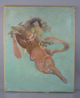 Lot 350a - A study of a putto, with tray of grapes aloft,...