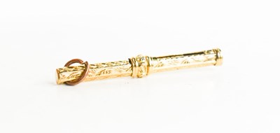 Lot 47 - A gold propelling pencil for a chatelain,...