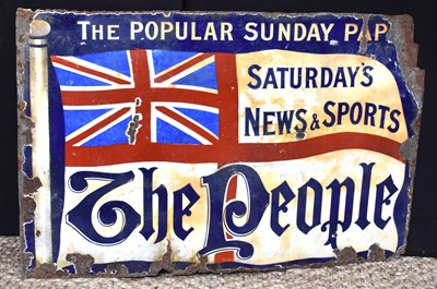 Lot 91 - Enamel Signs: A vintage 'The People'...