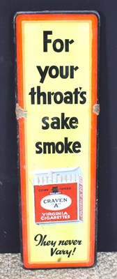 Lot 121 - Enamel signs: A vintage 'For Your Throats Sake...