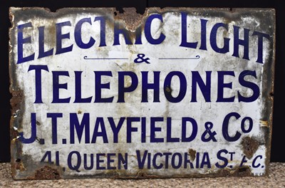 Lot 138 - Enamel Signs: A vintage 'Electric Light &...