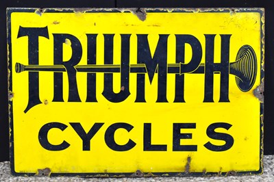 Lot 123 - Enamel Signs: A vintage 'Triumph Cycles'...