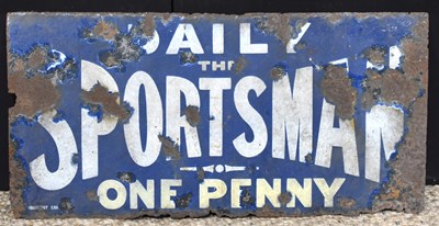 Lot 137 - Enamel Signs: A vintage 'The Daily Sportsman'...