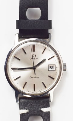 Lot 286 - An Omega Geneve stainless steel wristwatch...