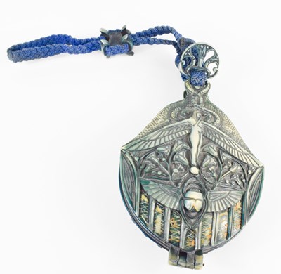 Lot 118 - A Cross Egyptian style bakelite compact with...