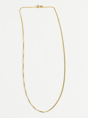 Lot 270 - A 14ct gold chain link necklace with hoop...