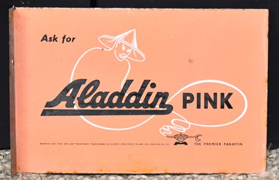 Lot 107 - Enamel Signs: A vintage 'Aladdin Pink' double...