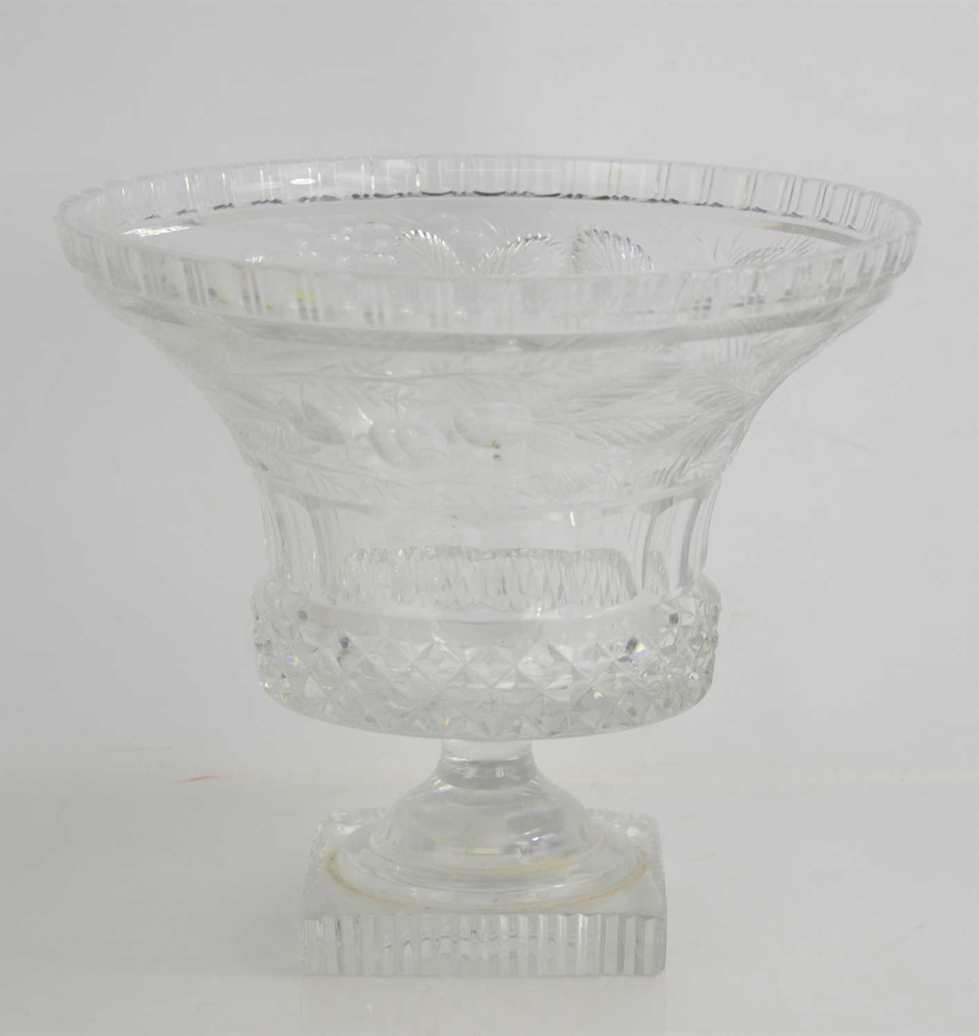 Lot 174 - A cut crystal pedestal bowl, 24cm high