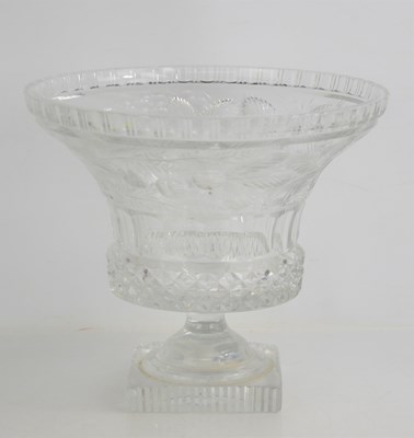 Lot 174 - A cut crystal pedestal bowl, 24cm high