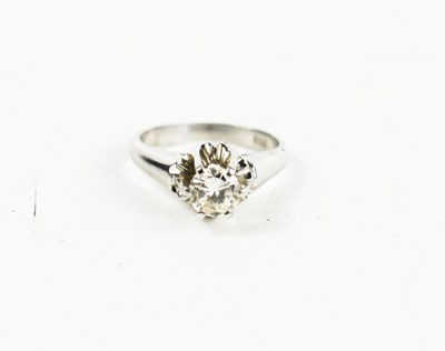 Lot 101 - An 18ct white gold and diamond solitaire ring,...