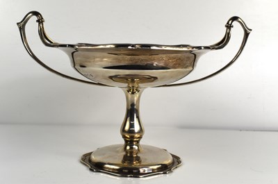 Lot 323 - A silver twin handled pedestal comport ...