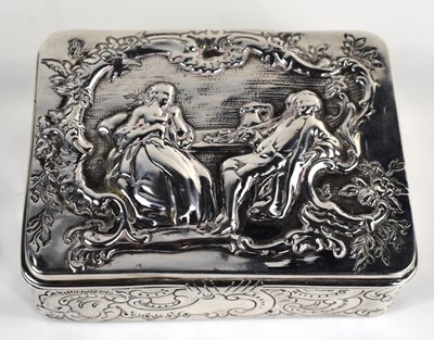 Lot 311 - A Victorian silver trinket box, embossed with...