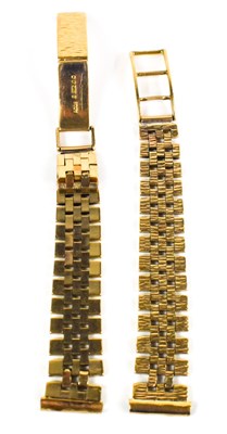 Lot 106 - A 9ct gold watch strap circa 1970, folding...