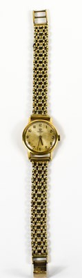 Lot 281 - A 9ct gold Omega ladies wristwatch with 9ct...