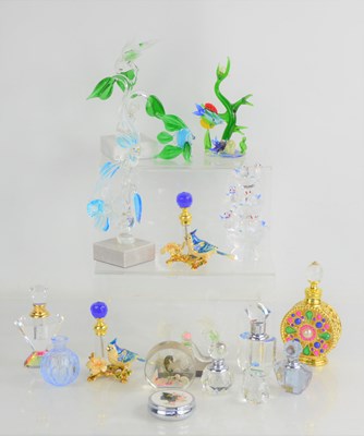 Lot 131 - A group of collectible glass scent bottles...