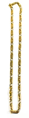 Lot 244 - A gold chain link necklace, each link of...
