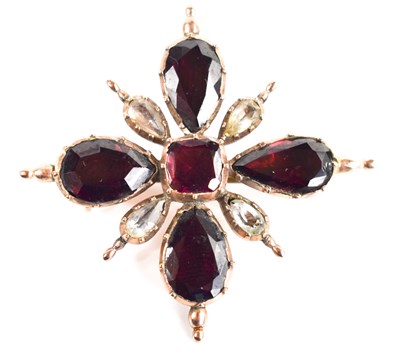 Lot 11 - A Georgian gold plated brooch, of starburst...