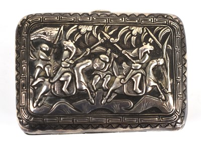 Lot 309 - A 19th century Persian white metal snuff box,...