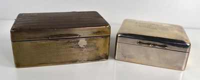Lot 325 - Two silver clad cigarette boxes, one example...