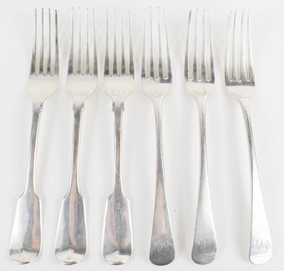 Lot 332 - A group of six Georgian and Victorian silver...