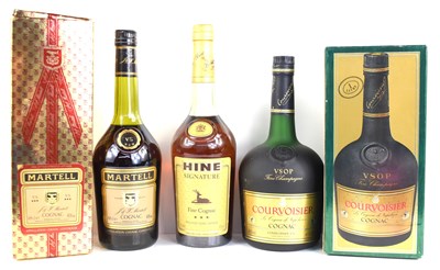 Lot 358 - Three bottles of Cognac comprising Martell VS,...
