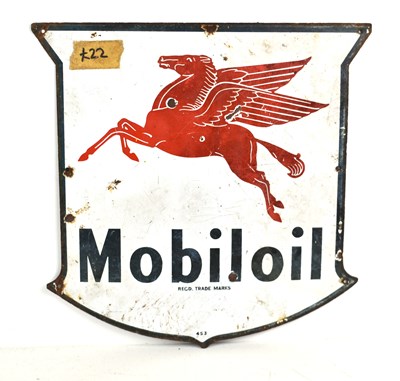 Lot 140 - Enamel Signs: A vintage 'Mobiloil' enamel...