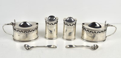 Lot 223 - A Victorian silver four piece condiment set,...