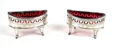 Lot 214 - A pair of George III silver salt cellars with...