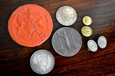 Lot 113 - A Queen Victoria period wax seal, two George...