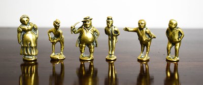 Lot 125 - An unusual group of six brass Victorian...