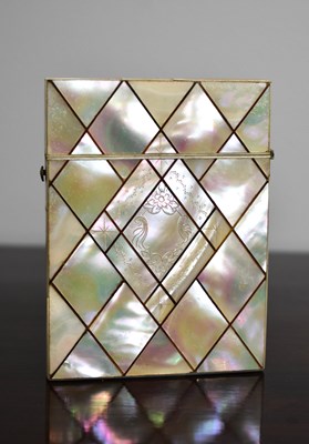 Lot 133 - A 19th century mother of pearl card case,...