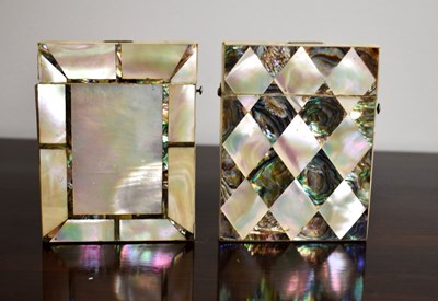 Lot 137 - Two 19th century mother of pearl card cases,...