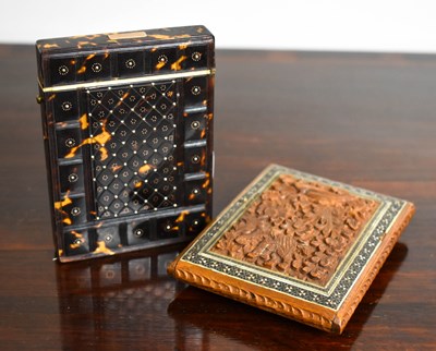 Lot 134 - Two 19th century card cases; one tortoiseshell...