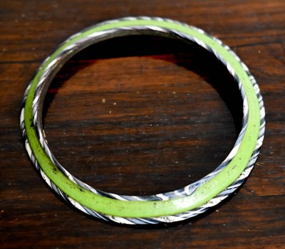 Lot 122 - A medieval glass bangle, possibly Roman, the...
