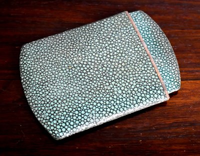 Lot 116 - An Art Deco shagreen card pouch, with white...