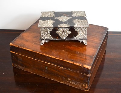 Lot 232 - A 19th century tortoiseshell and silver...