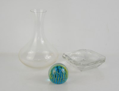 Lot 194 - A Spiegelau glass vase together with a glass...