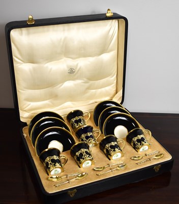 Lot 190 - A fine Aynsley porcelain and silver coffee set,...