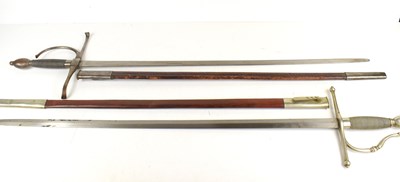 Lot 296 - Two Spanish court swords with steel wire grip...