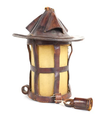 Lot 198 - An Arts and Crafts hand stitched leather...