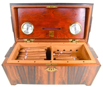 Lot 378 - A coromandel cigar humidor by Hyatt,...